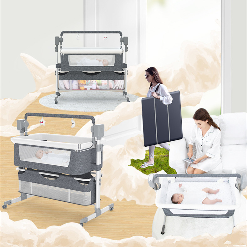 Portable Electric Bassinet - Foldable Baby Bedside Bed for Newborns