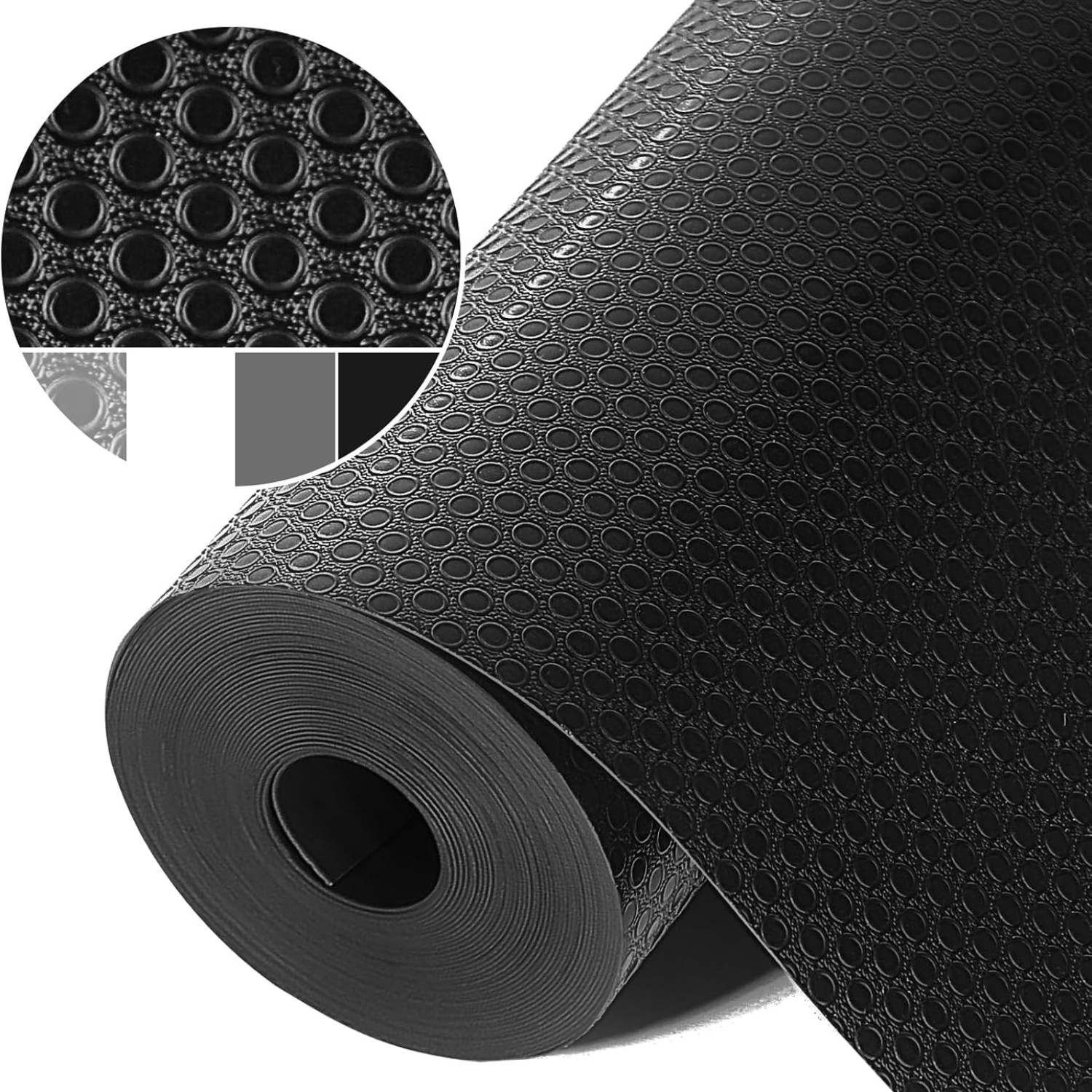 Shelf Liners Non-Adhesive Drawer Liner Waterproof Oil-Proof EVA Cabinet Fridge Liner Black 12 X 120 Inch