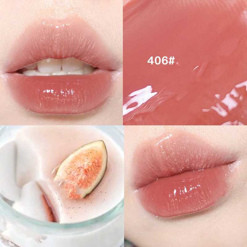 Ice through Lip Glaze Moisturizing And Shiny Mirror Jelly Is Not Easy To Decolorize Clear Papaya - Shop at LoveMi