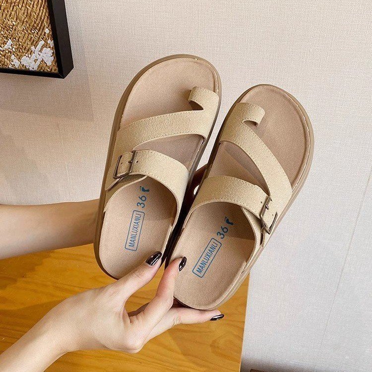 Inner Height Increasing Birken Slippers For Women Outdoor Wear Summer New Fashion Soft Sole Beach Slide Sandals For Dress Matching