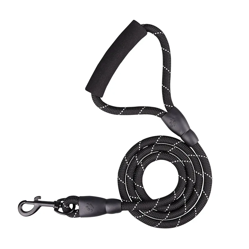 Pet Nylon Reflective Collar Leash Set - Black Leash