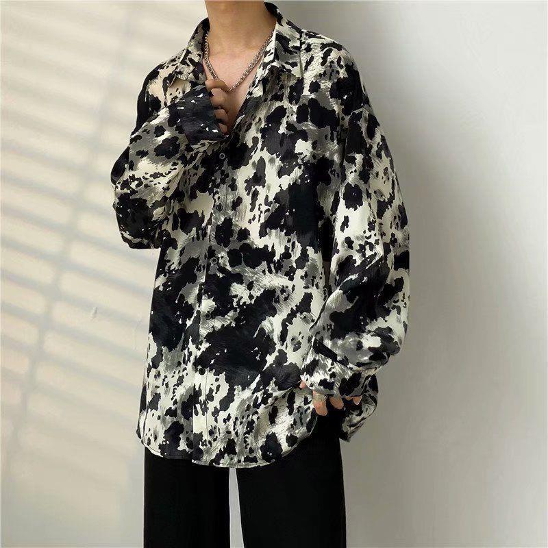 Men's And Women's Loose Vintage Floral Shirt Long Sleeve