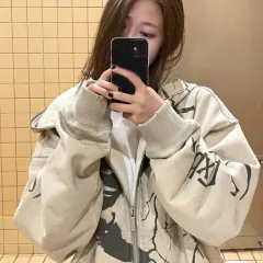 Women's Autumn And Winter Loose Design Sense Hoodie Coat - Beige 250G Coil - View 1