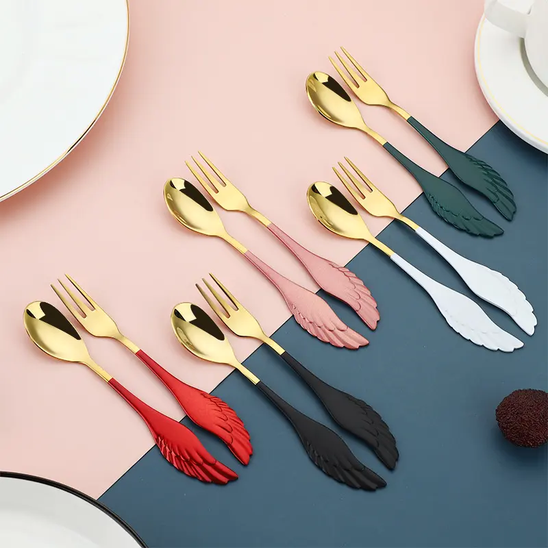 304 Stainless Steel Coffee Spoon Creative Net Red Wings