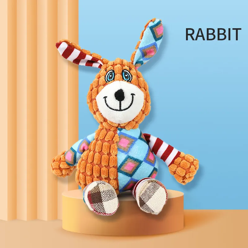 Interactive Dog Toys For Aggressive Chewers Squeaky Pet Grinding — Rabbit