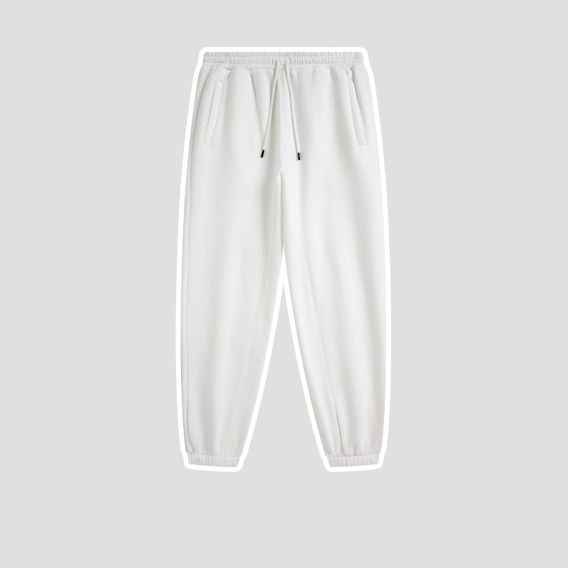 Men's Solid Color Casual Fleece Sweatpants American Fashion Brand