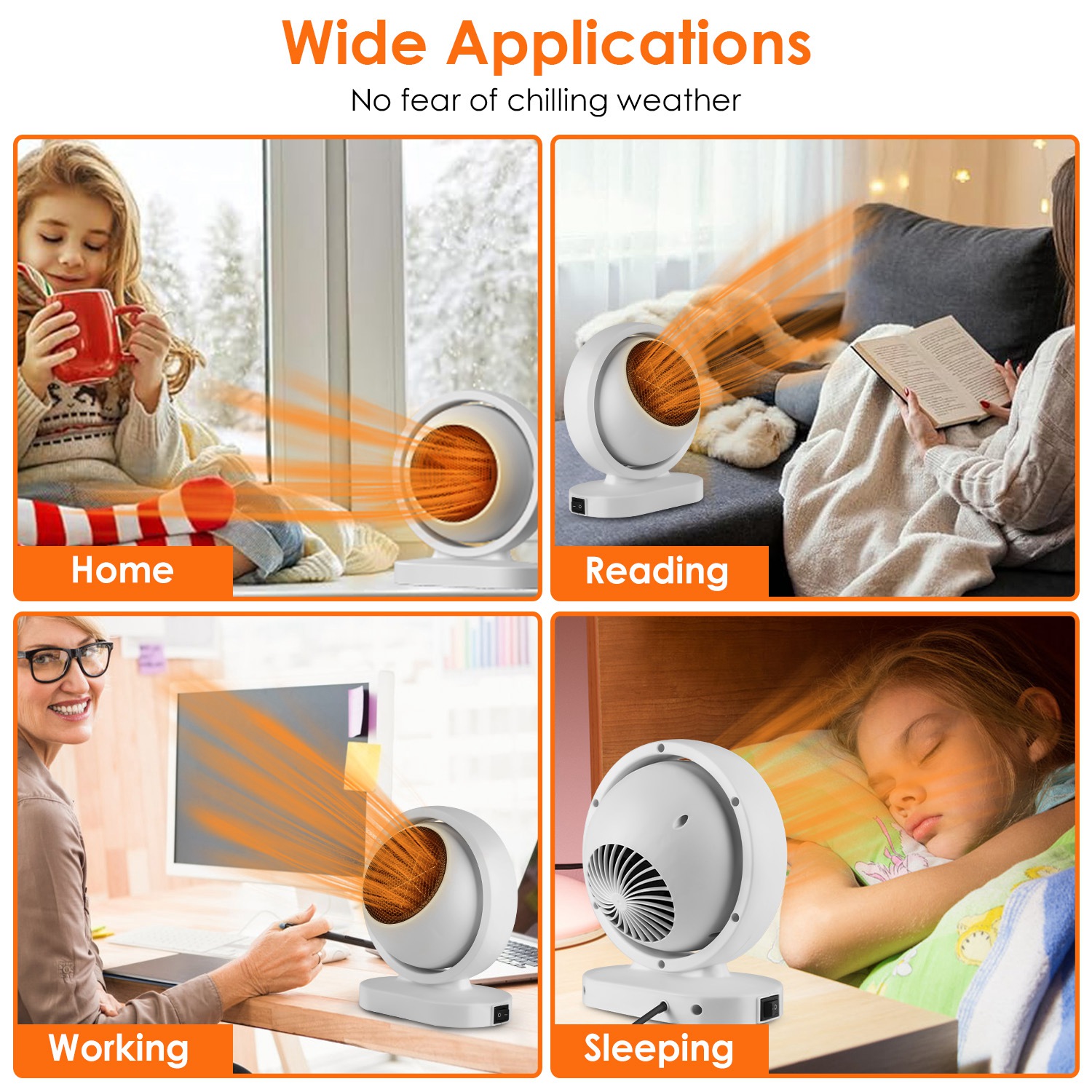 1Pc 380W Space Heater With 30 Degree Tilting Angle 3S Fast Heating Portable Desktop Electric Heater For Indoor Use With Overheat Protection Tip Over Protection For Home Office