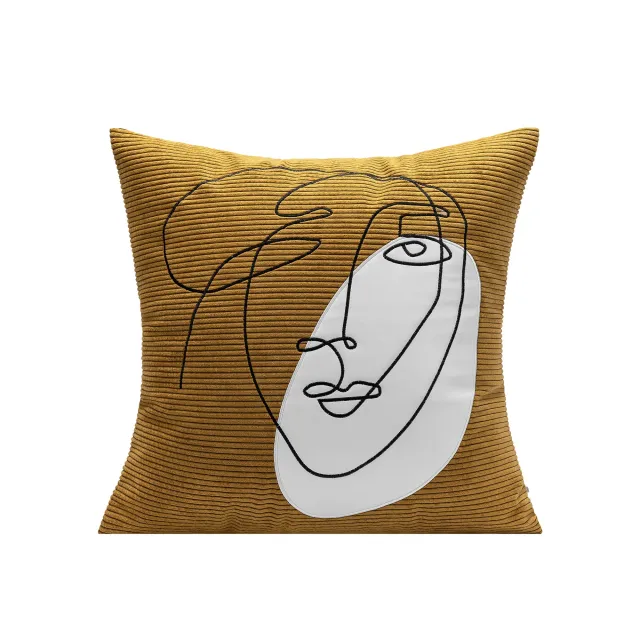 Nordic Modern Corduroy Embroidered Throw Pillow - Shop at LoveMi