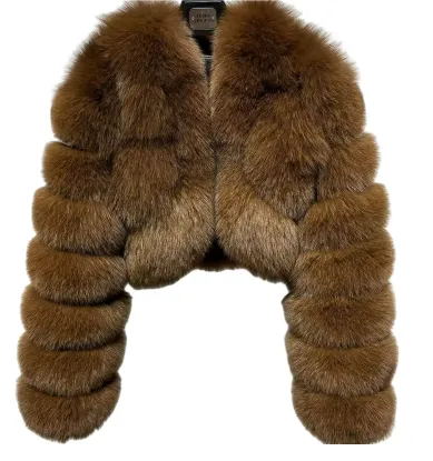 Short Stitching Winter Warm All matching Top Jacket Brown - Shop at LoveMi