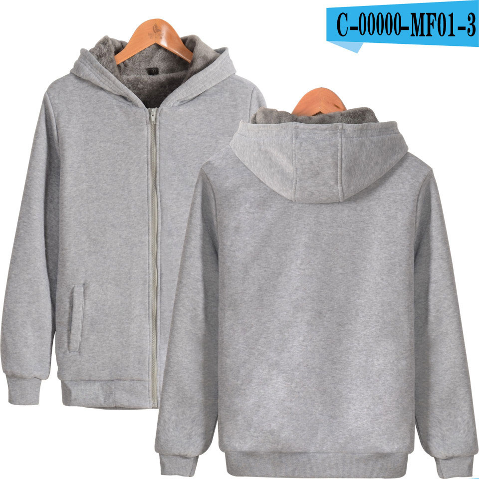 Men's Blank Sweatshirt Hooded Winter Jacket