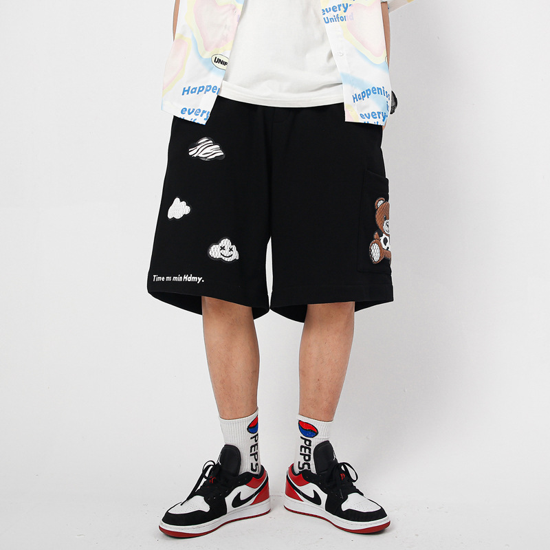 Fashion Printing Street Couple Loose Five-point Pants
