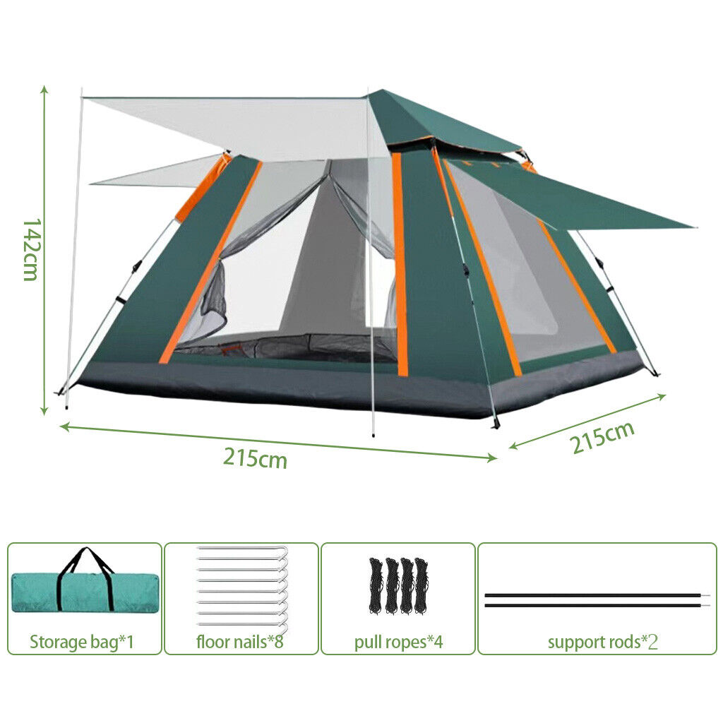 3-5 Man Automatic Instant Up Camping Tent Waterproof Outdoor Family Shelter 2