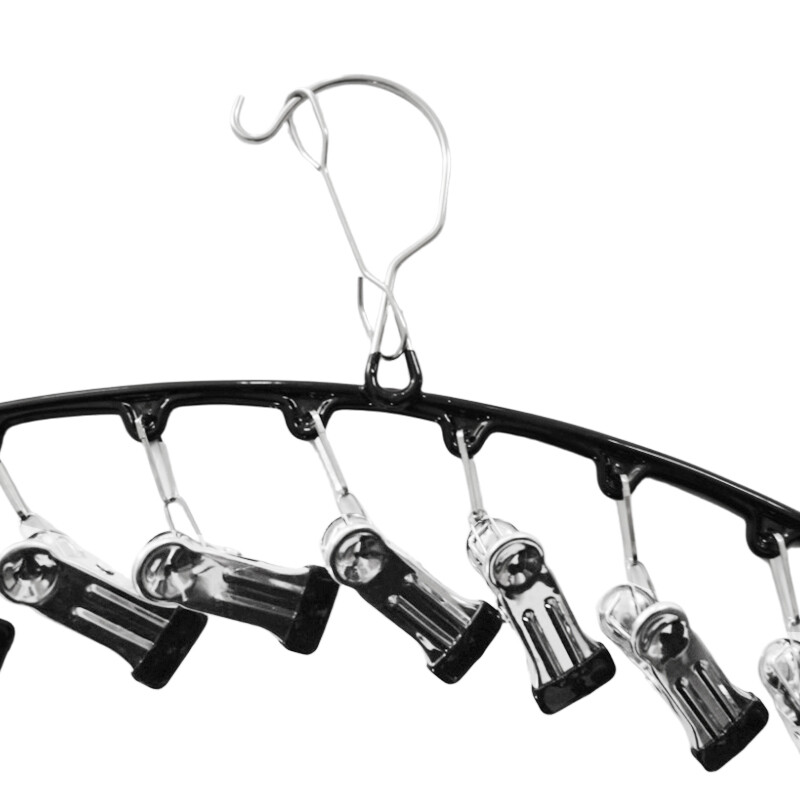 2X Stainless Steel Hanger With 10 Clips A Space-Saving Organizer For Closet M — image 2