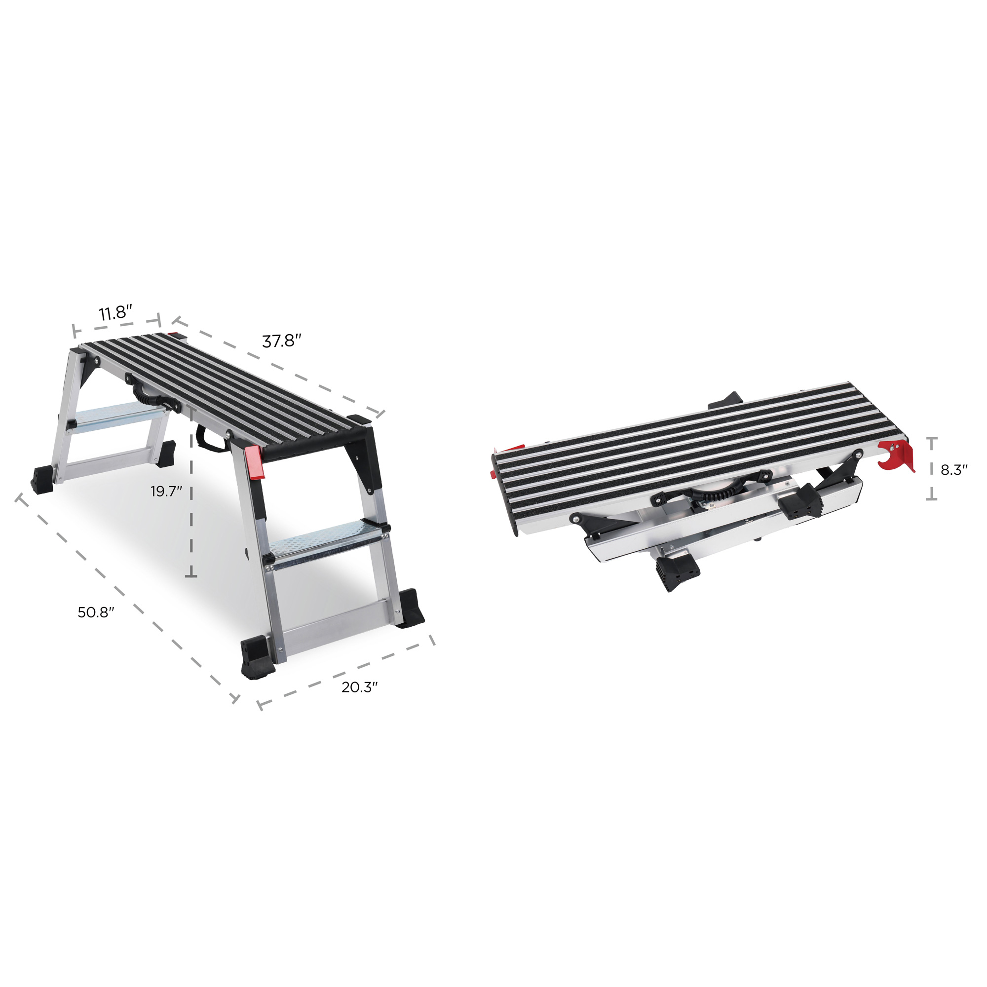 Folding Work Platform, Aluminum Drywall Stool Ladder, 660 Lbs Load Capacity... 3