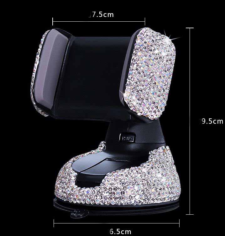 Multifunctional Air Outlet Diamond-encrusted Car Phone Holder - Image 3