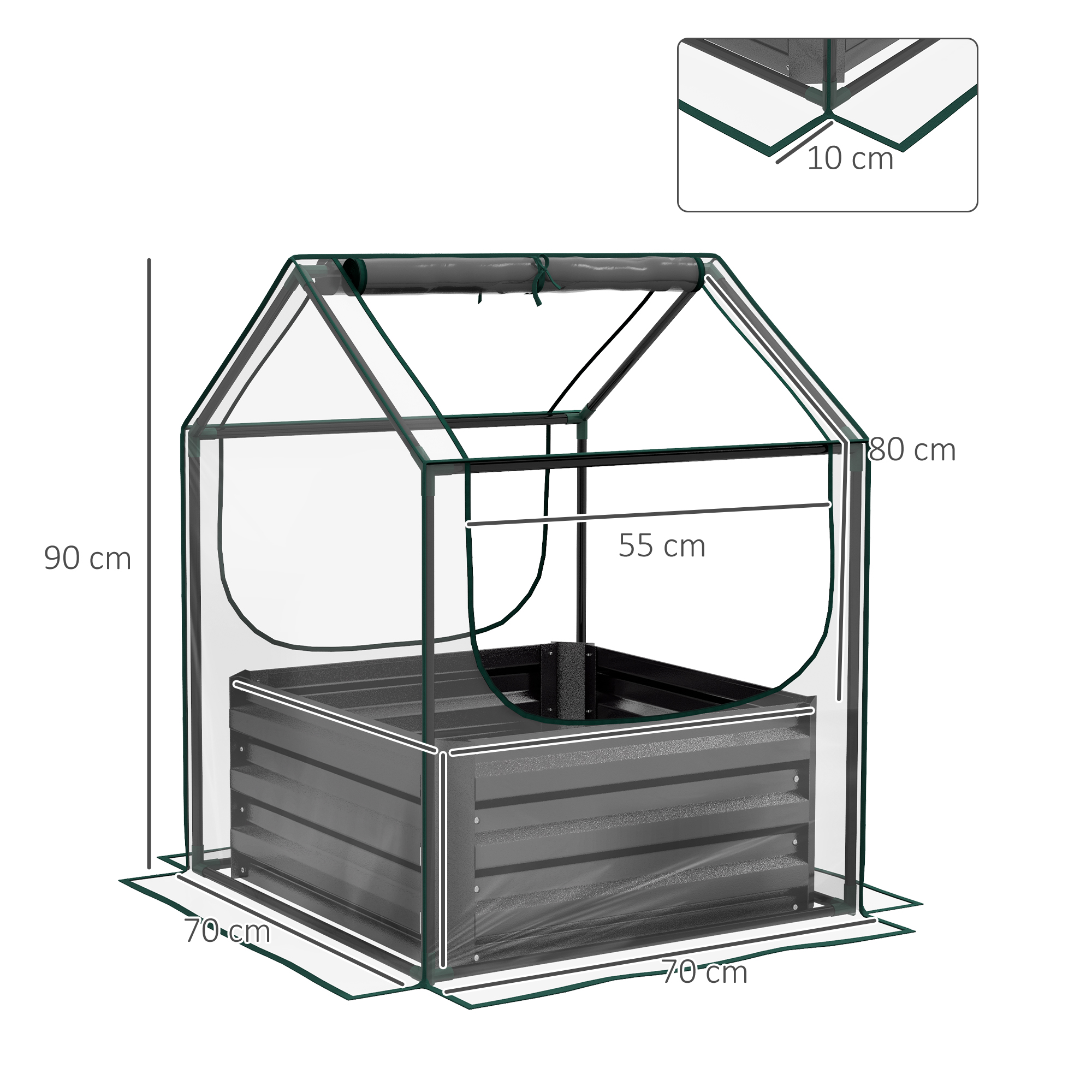 61 X 61cm Garden Planting Bed With Cover — image 3