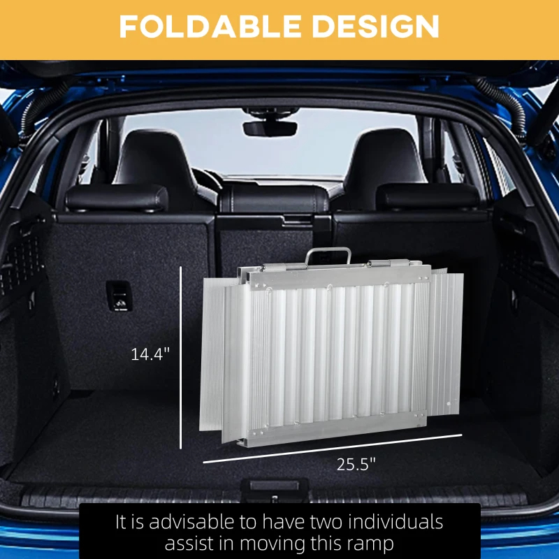 Skidproof Portable Wheelchair Ramp For Home, Steps, Doorways, Carpeted Foldable Handicap Ramp, Threshold Ramp