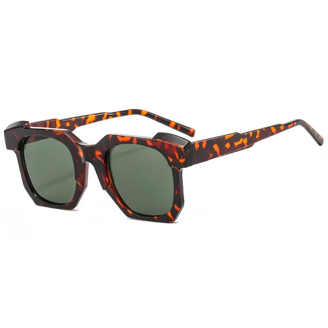 Men's Multilateral Black Frame Plain Glasses Camel - Shop at LoveMi