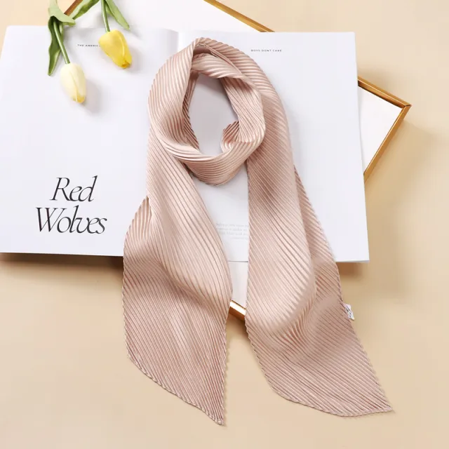 Color Blocking Small Ribbon Scarf Women's Pleated Hair Band Yz1022 10X130Cm - Shop at LoveMi