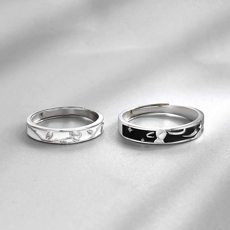 Prince And Rose Couple Ring Sterling Silver Pair Ring A Pair