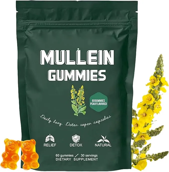 Mullein Gummy Mullein Leaf Extract For Respiration&Digestive Health 60 Count - 60 Count