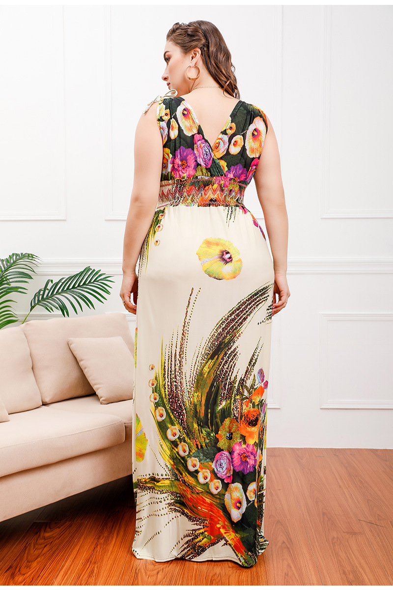 Title 27, Plus Size Printed Ice Silk Seaside Vacation Bea...