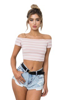 Short Sleeved Striped Shoulder Pits Fashion