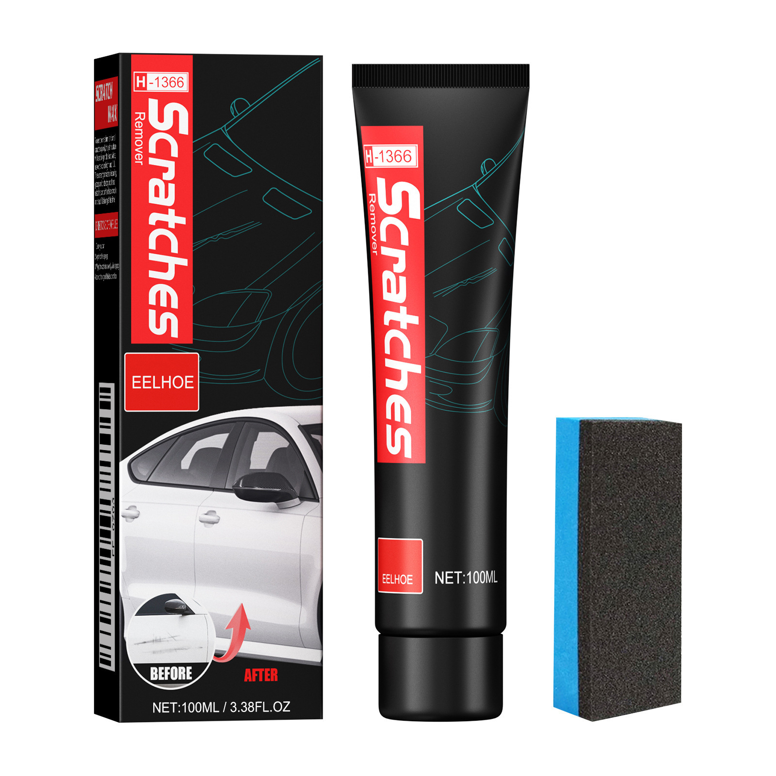 EELHOE Car Scratch Polishing Paste, Paint Cleaning And Stain Removal Wax, Scratch Care Car Wax, Refurbishing Paste 3