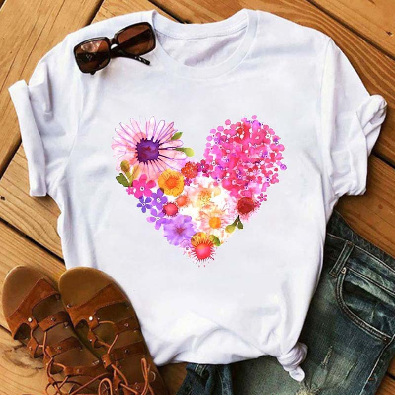 Title 7, Ice Cream Flower Print Men And Women Couple Sho...