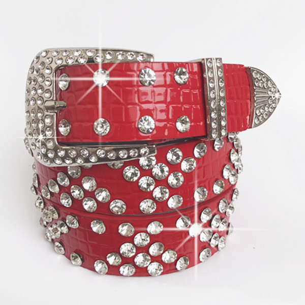 Fashion Women's Belt Rhinestone Decoration Wide Jeans Versatile Fashionable