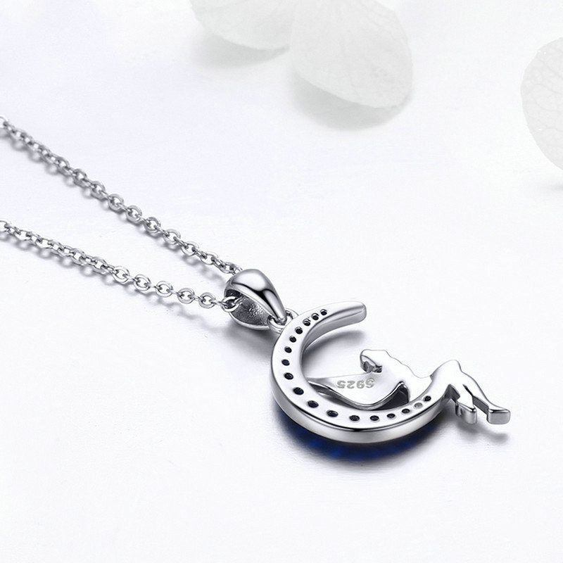 S925 Sterling Silver Necklace White Gold Plated Diamond Necklace