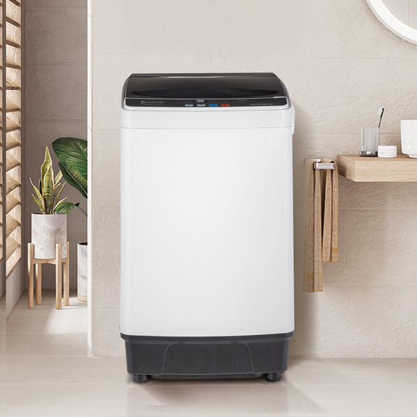 Full-Automatic Washing Machine Top Load Portable Compact Laundry Washer Spin With Drain Pump,10 Programs 8 Water Level Selections With LED Display 17.8 Lbs Capacity, Black image 29