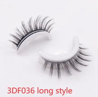 Reusable 3D Mink Lashes Natural False Eyelashes Self Adhesive Fake Glue Free Makeup Eyelash Extension Silk - Crystal Box