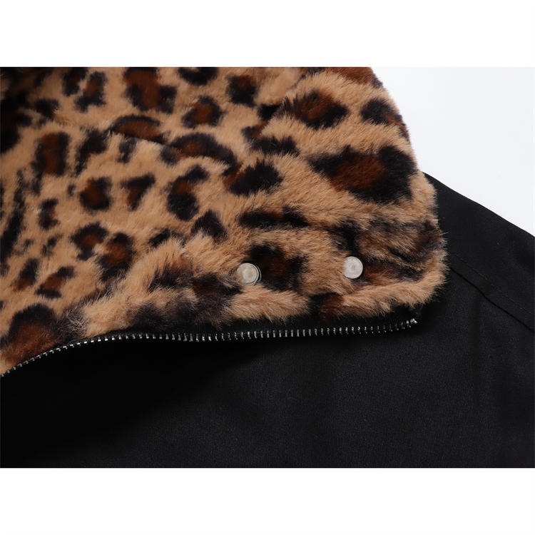 Loose Versatile And Warm Double-sided Leopard Print Tooling Jacket
