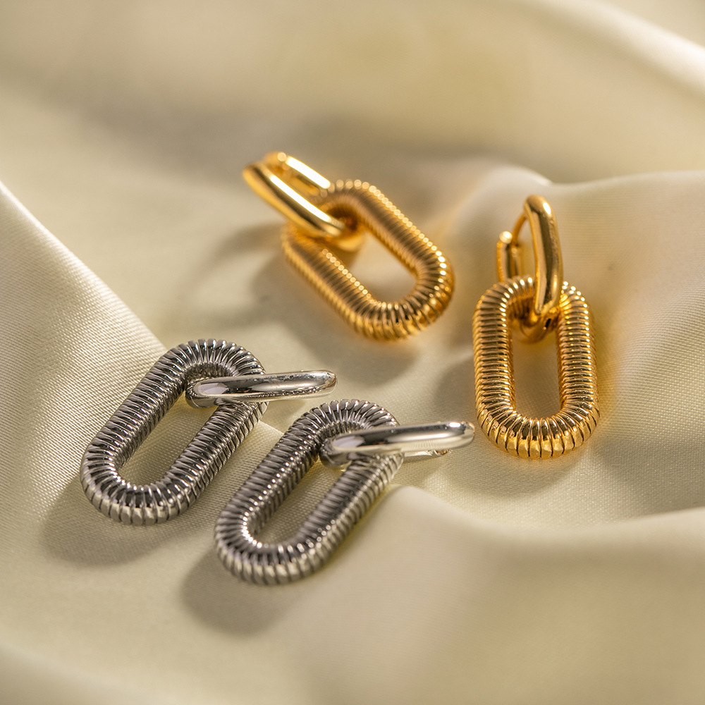 Women's Fashion Stainless Steel Chain Dangle Earrings