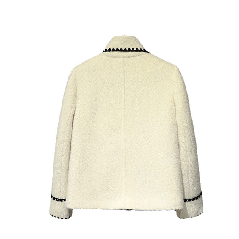 Women's New Western Style Lapel Bow Short Slim Mink Velvet Jacket