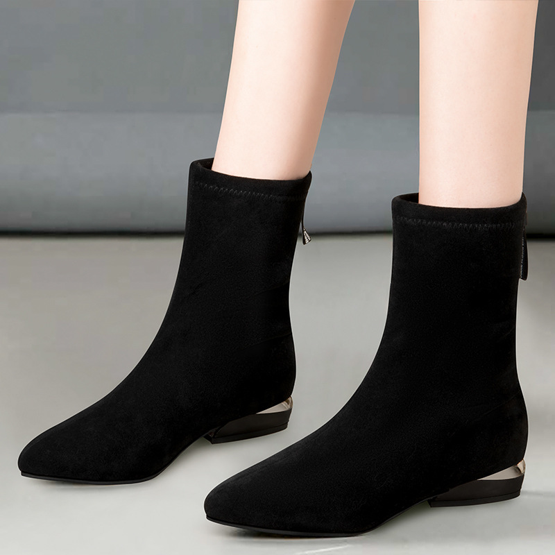 Round Toe Thick Heel Slim Fashion Women's Boots