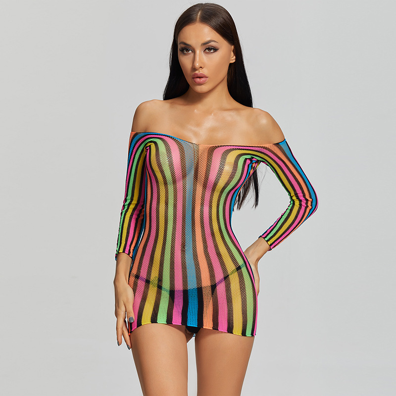 Colorful Long Sleeve Hip Pack One Piece Mesh