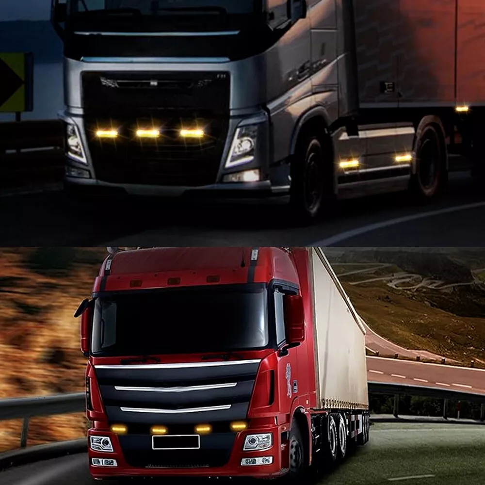 12x 4 LED Recovery Strobe Flashing Truck Beacon Grille Light Lightbar Amber Lamp