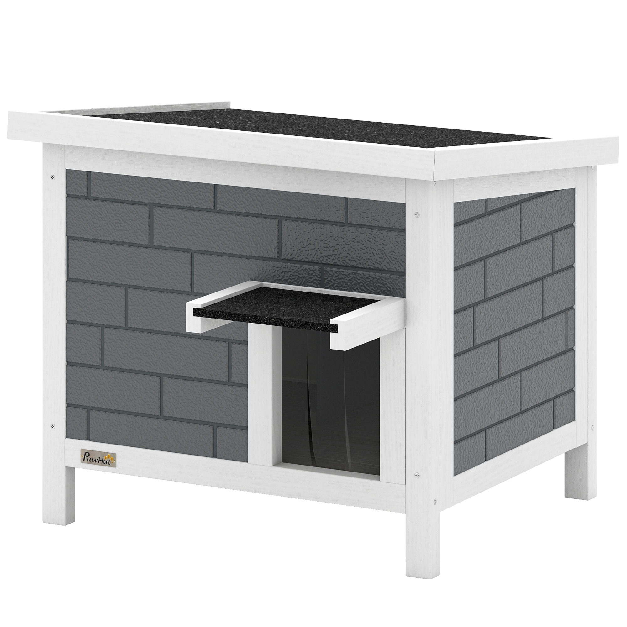 Outdoor Cat House Insulated With Openable Roof, Weatherproof Feral Shelter