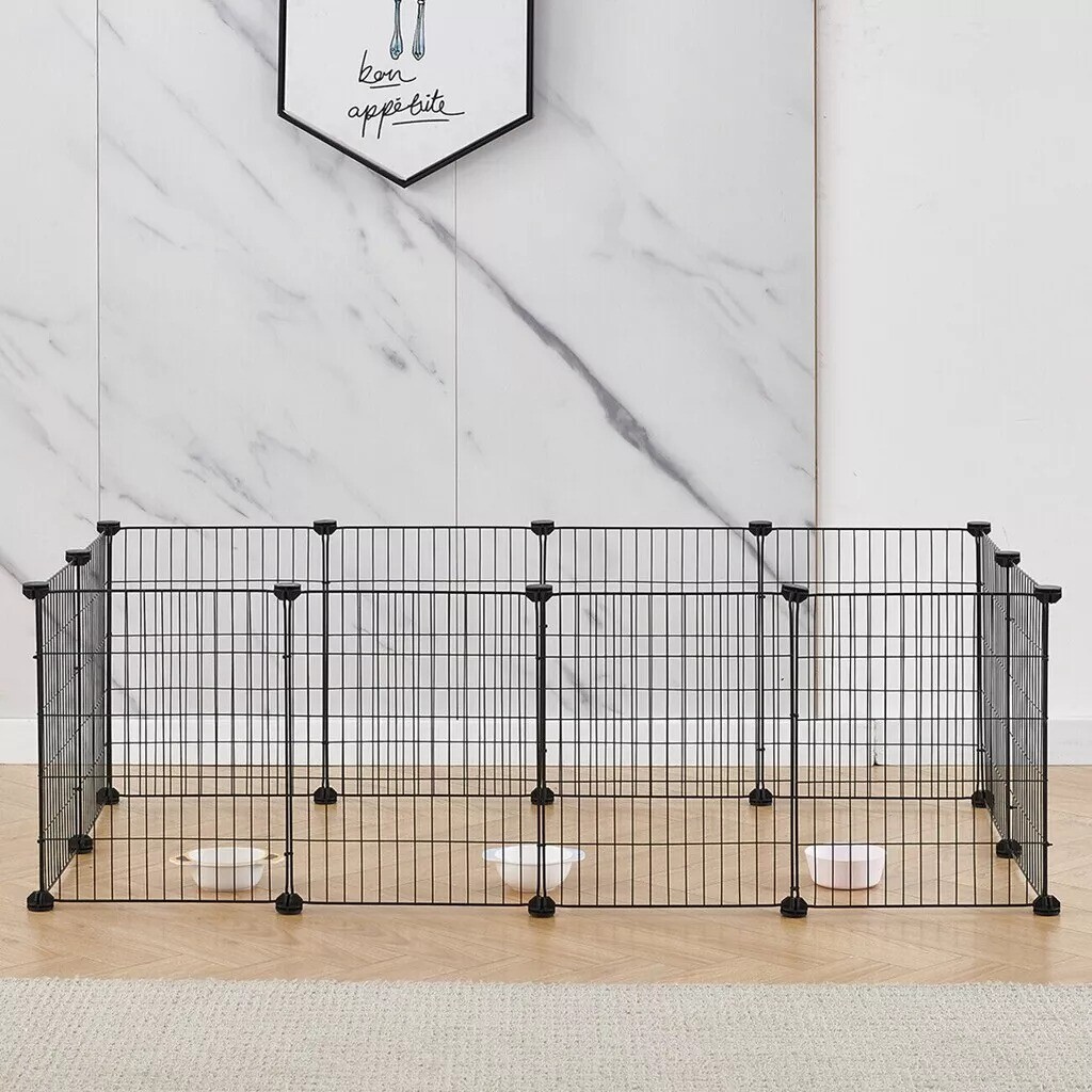 12 Panels Pet Dog Playpen Puppy Rabbits Play Pen Metal Wire Run Cage Crate Fence — image 4