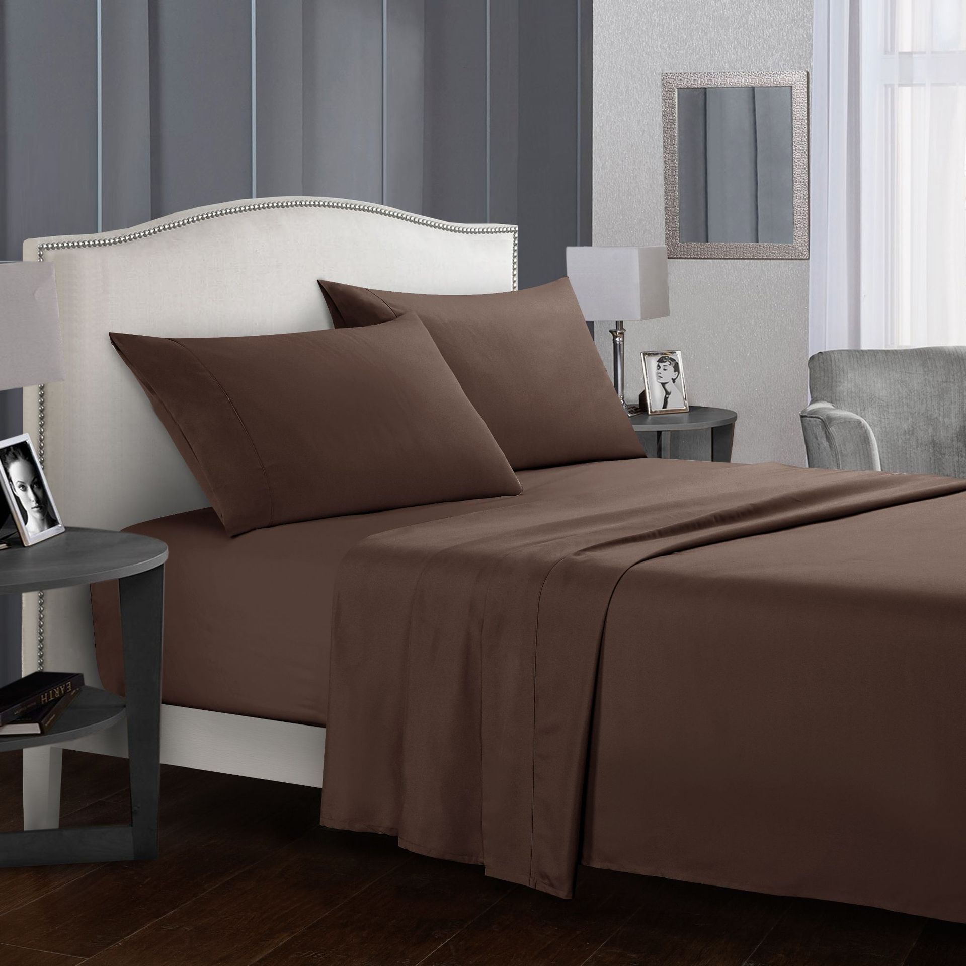 King 4-Piece Sheet Set — Coffee