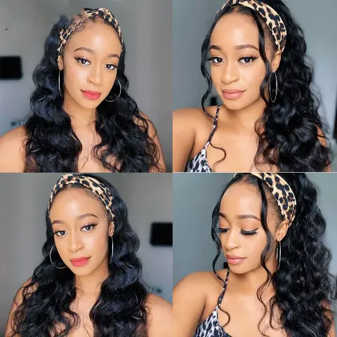 Women's New Ice Silk Hair with Head Cover Long