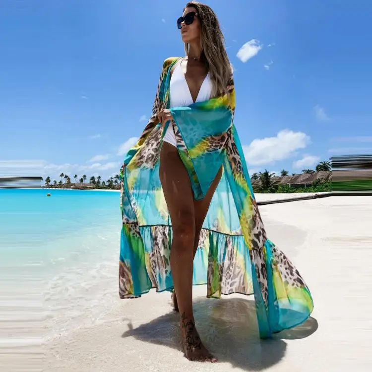 Long Robe Loose Waist Chiffon Cardigan Temperament Commuting