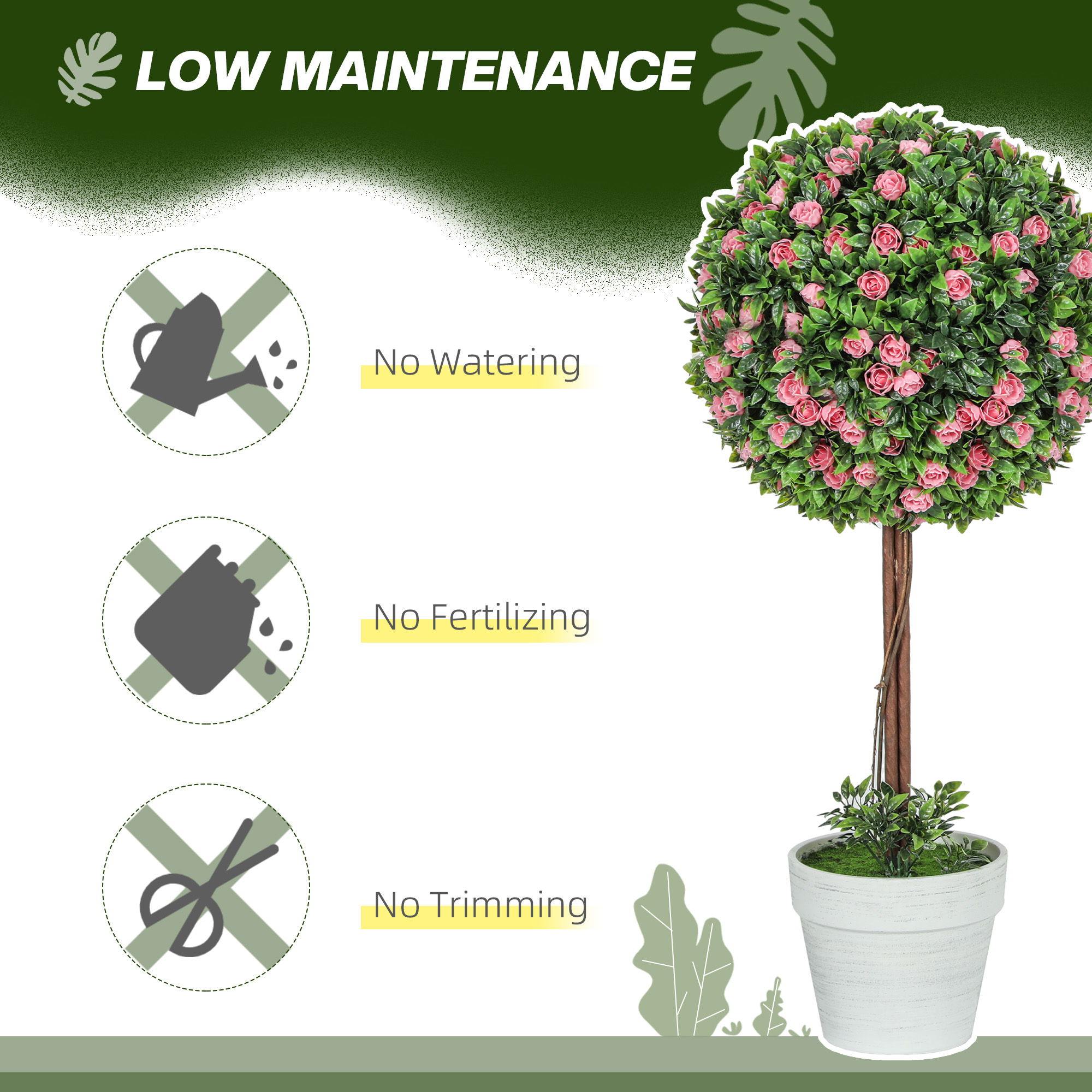 Two Pot Decorative Simulation Plant Set, Nine Lily Flower Potted Plants, Fake — image 4