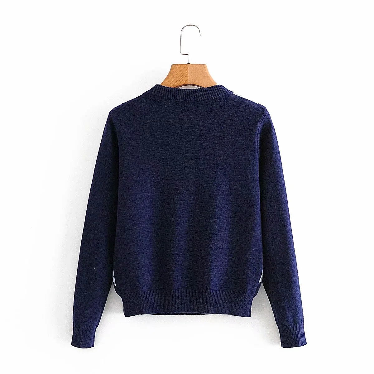 Title 4, Diamond lattice pullover sweater female ins net...