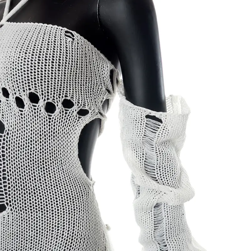 New Wool Over-sleeve Backless Lace-up Jumpsuit
