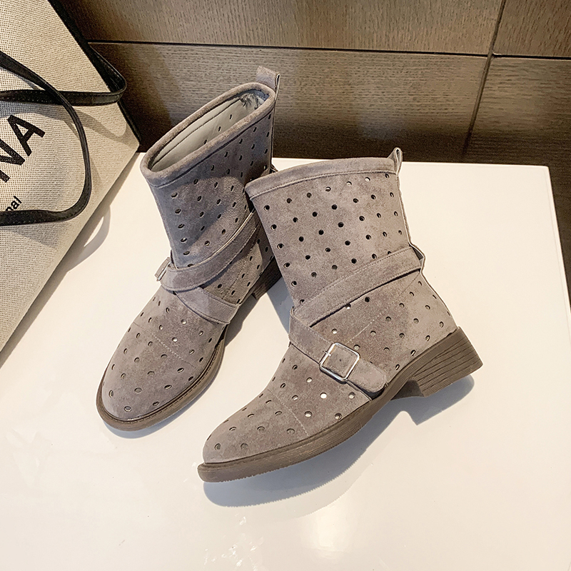 Suede Western Ankle Boots, picture 4 of 5