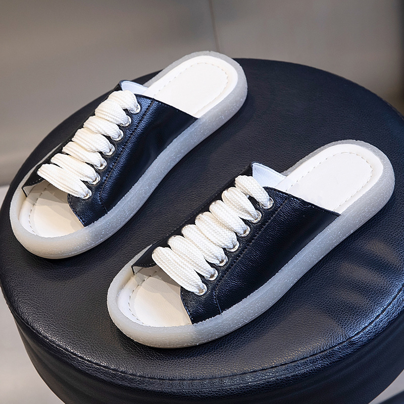 Leather Slide Sandals