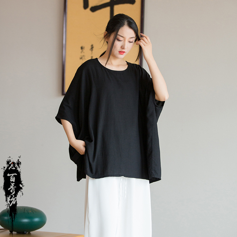 Light Literary Loose Bat Sleeve Women's Sunscreen T-shirt